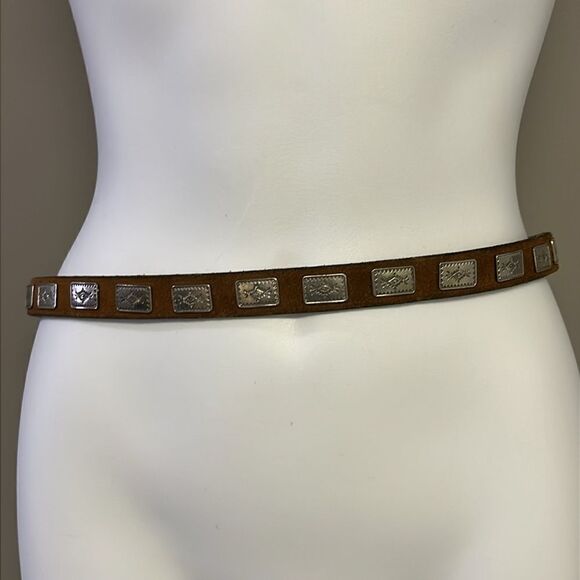 Brazos Joe Belt Co. Nocana, Texas, USA Thin Concho Belt Silver-Tone Hardware 30 main image 11